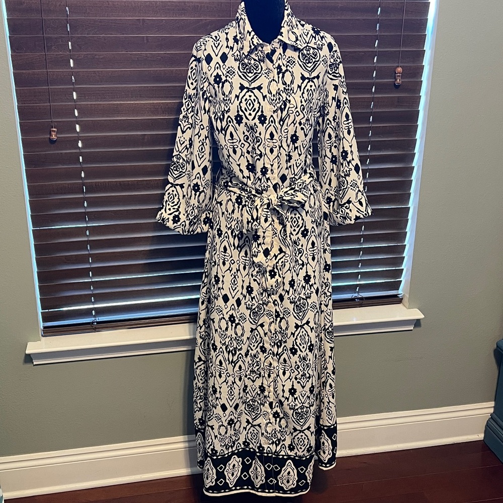 Sincerely Jules Black and White Long Sleeve Dress